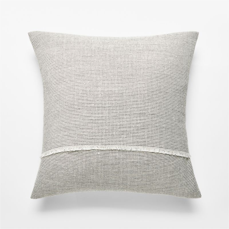 18" Check Cloud Wool Pillow with Down-Alternative Insert - Image 3
