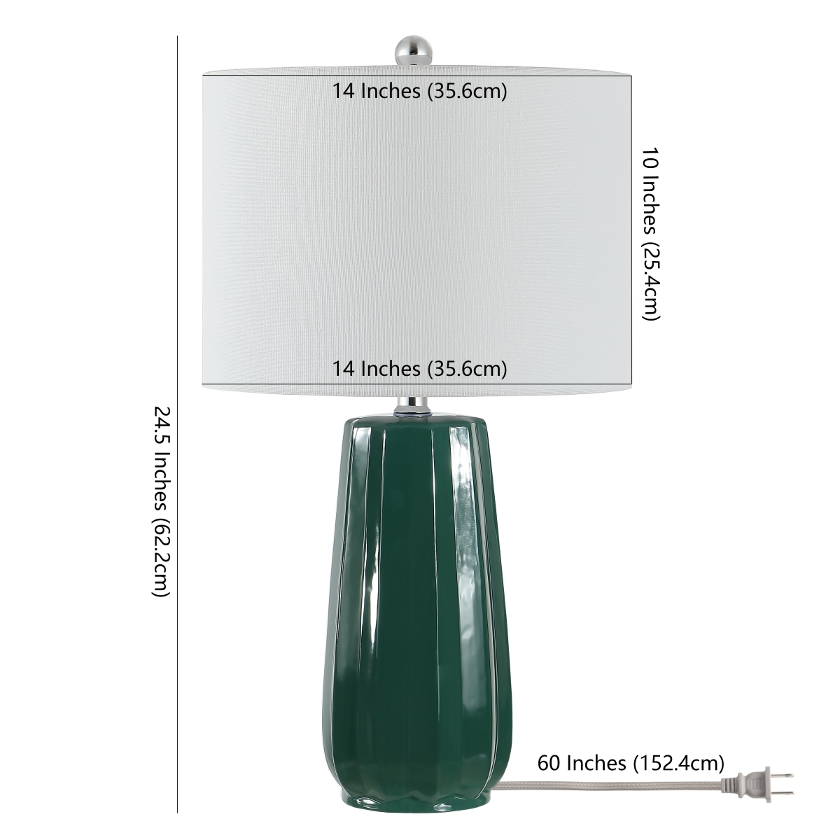 Yani 24.5" Table Lamp - Dark Green - Image 4