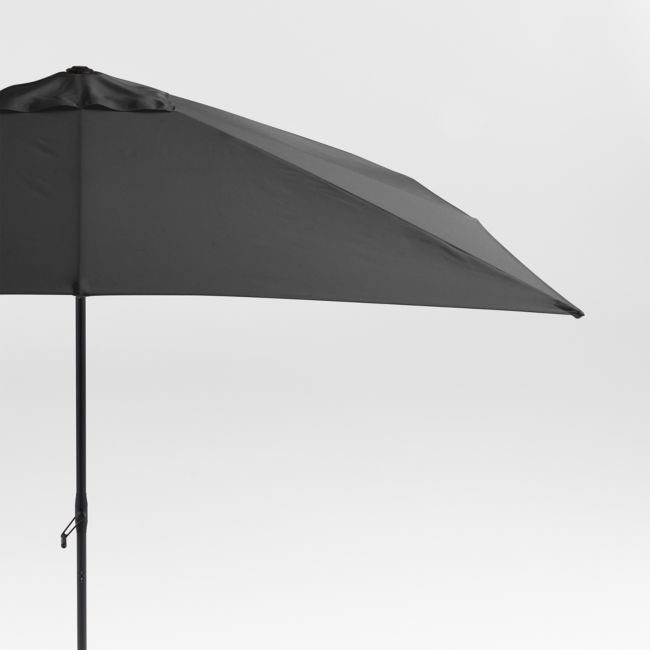 10' Rectangle Sunbrella® Cast Charcoal Grey Outdoor Patio Umbrella with Black Metal Frame - Image 0