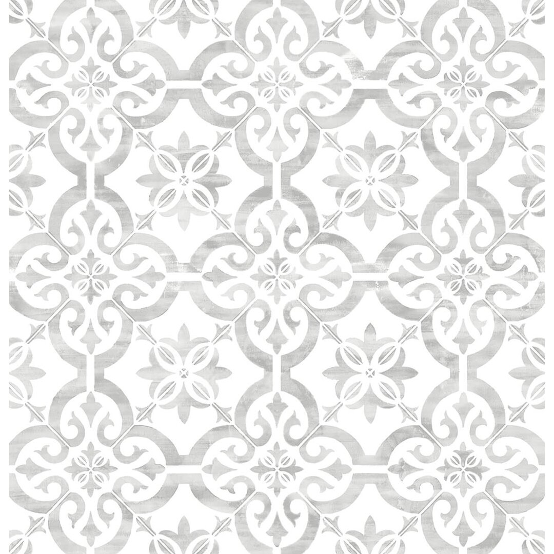 Lillian August Luxe Haven Porto Tile 9' L x 27"" W Smooth Peel and Stick Wallpaper Roll - Image 0