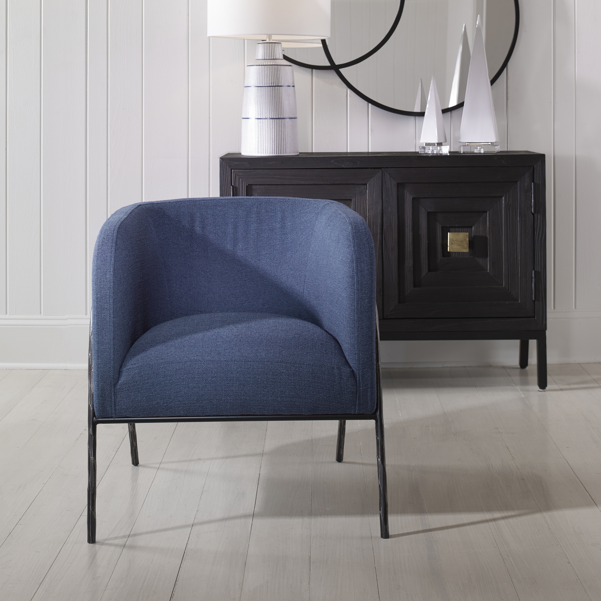 Jacobsen Denim Barrel Chair - Image 2