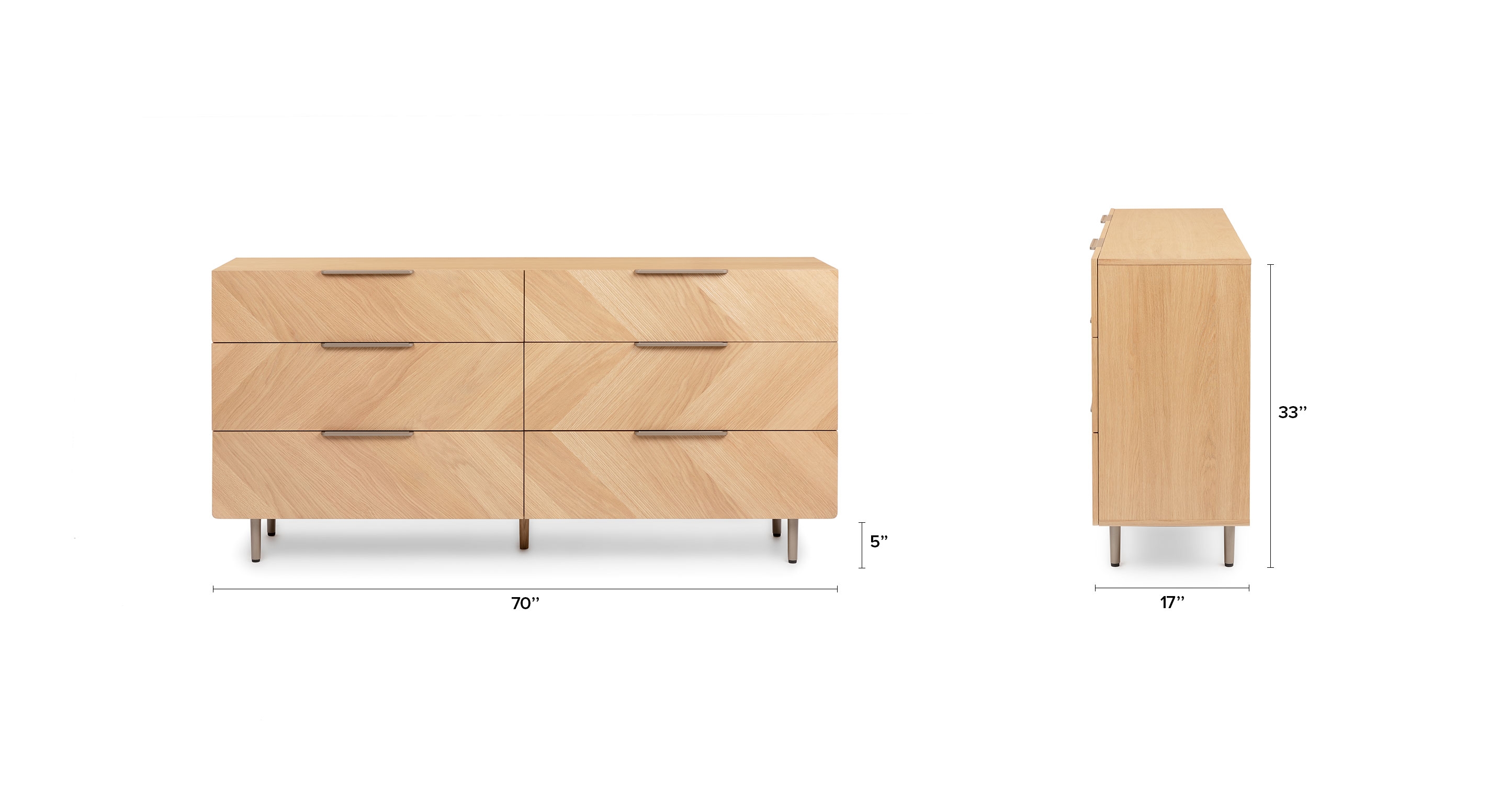 Nera Oak 6-Drawer Double Dresser - Image 6