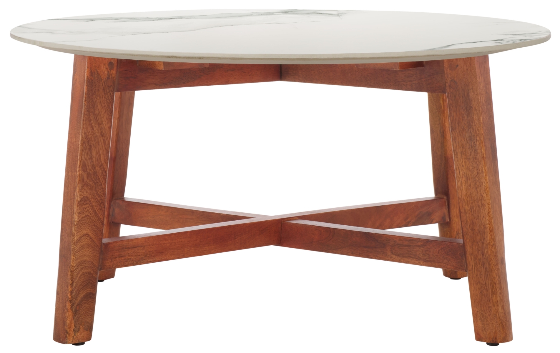 Samie Coffee Table - White/Walnut - Image 0