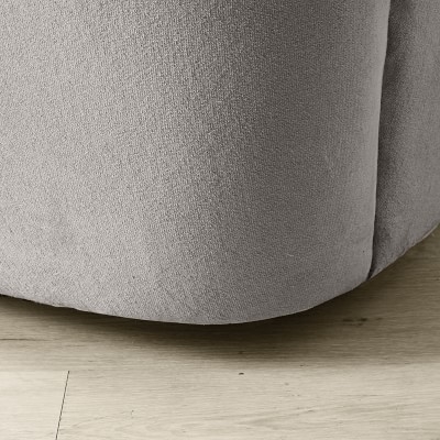 Tate Swivel Armchair, Pebbled Leather, White - Image 5