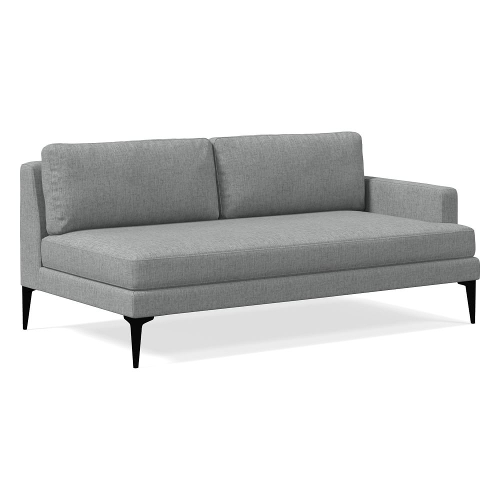 Andes Right Arm 2.5 Seater Sofa, Poly, Performance Coastal Linen, Anchor Gray, Dark Pewter - Image 0
