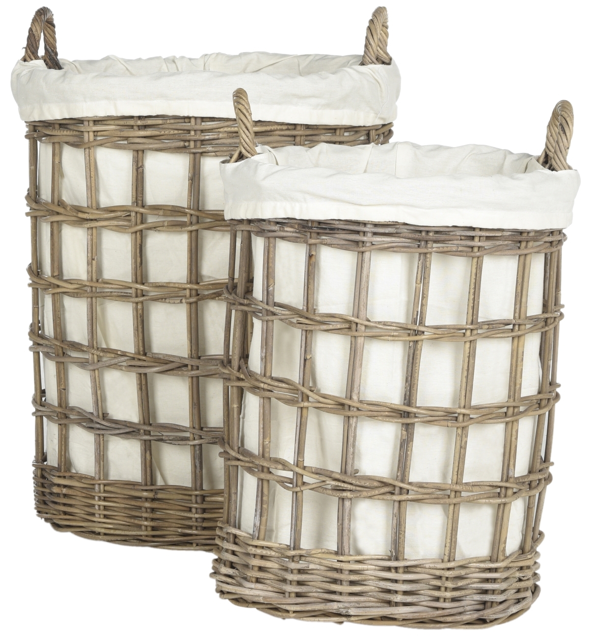 Adisa Set Of 2 Laundry Basket - Grey - Safavieh - Image 0