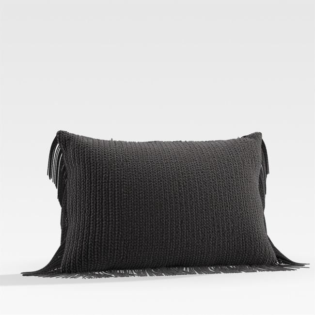 Bergess 20"x13" Black Outdoor Pillow - Image 0