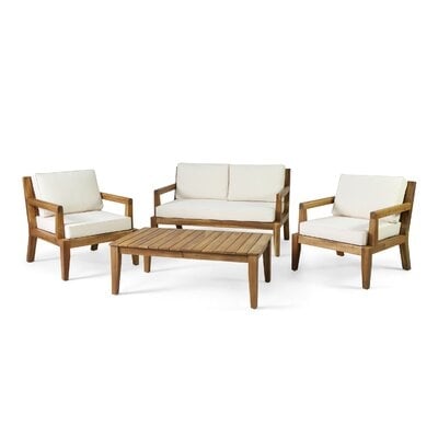Briarmeade 4 Piece Sofa Seating Group with Cushions - Image 0