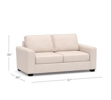SoMa Fremont Square Arm Upholstered Loveseat 57", Polyester Wrapped Cushions, Twill Cadet Navy - Image 5