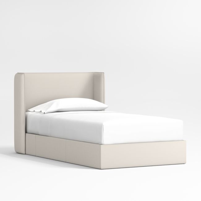 Noa Shelter Cream Upholstered Kids Twin Storage Bed - Image 0