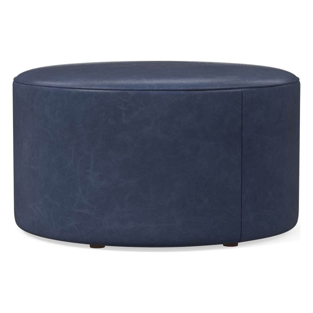 Isla Large Ottoman, Poly, Ludlow Leather, Navy, Concealed Supports - Image 0