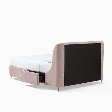 Lana Storage Bed, King, Distressed Velvet, Dune - Image 3