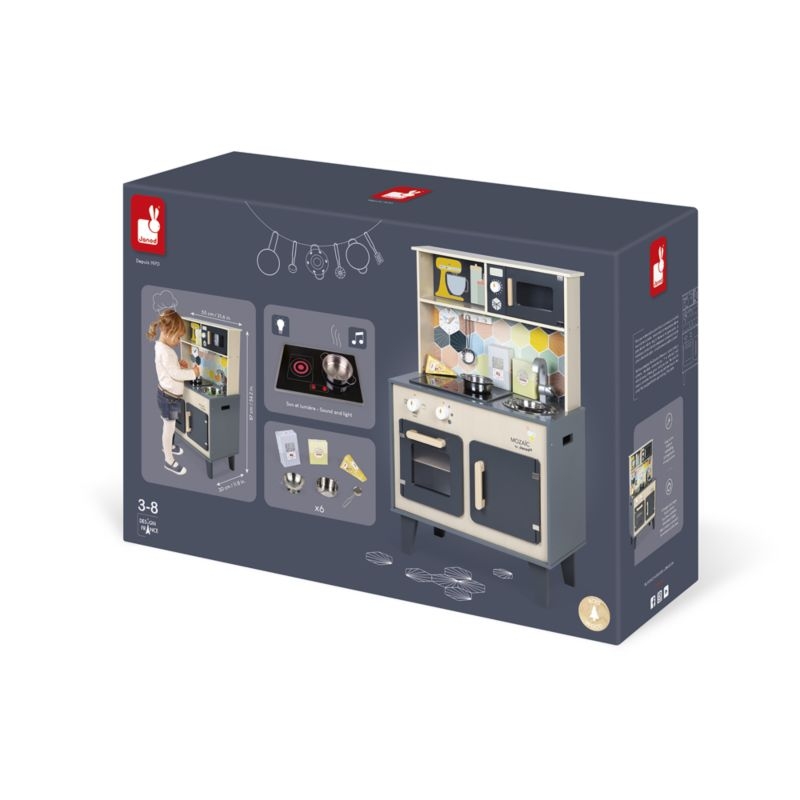 Janod Mozaic Big Cooker Kids Wooden Play Kitchen - Image 8