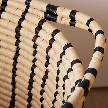 Striped Floor Basket, Black and Natural - Image 2