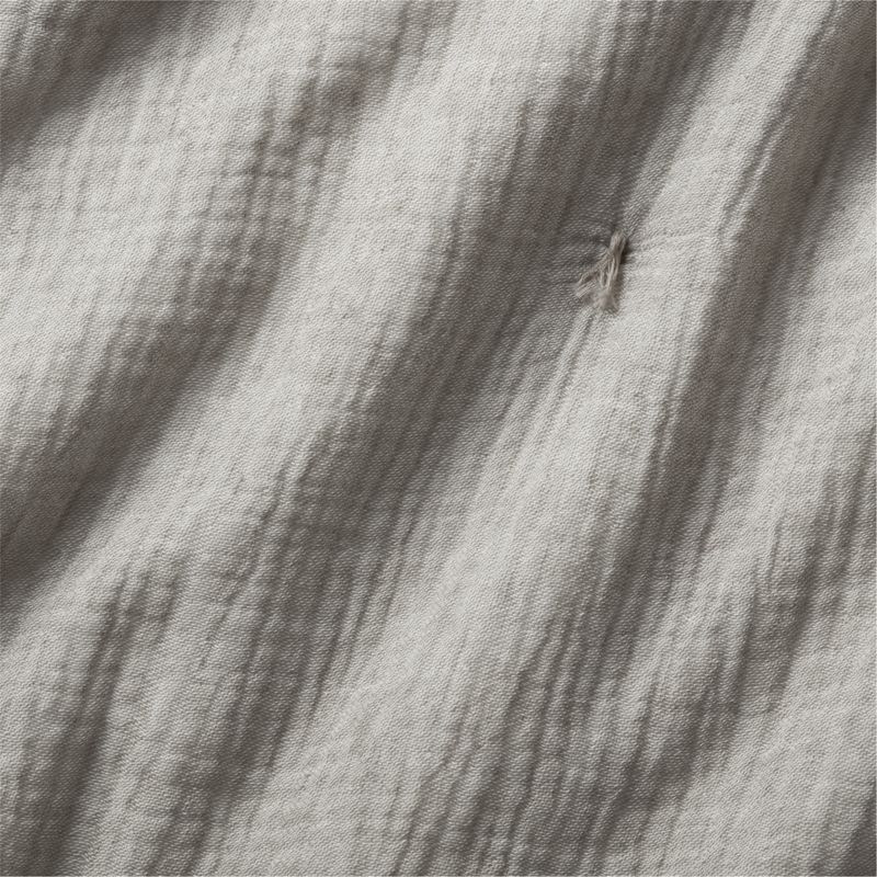 Crinkle Cotton Linen Blend Pebble Grey King Comforter - Image 2