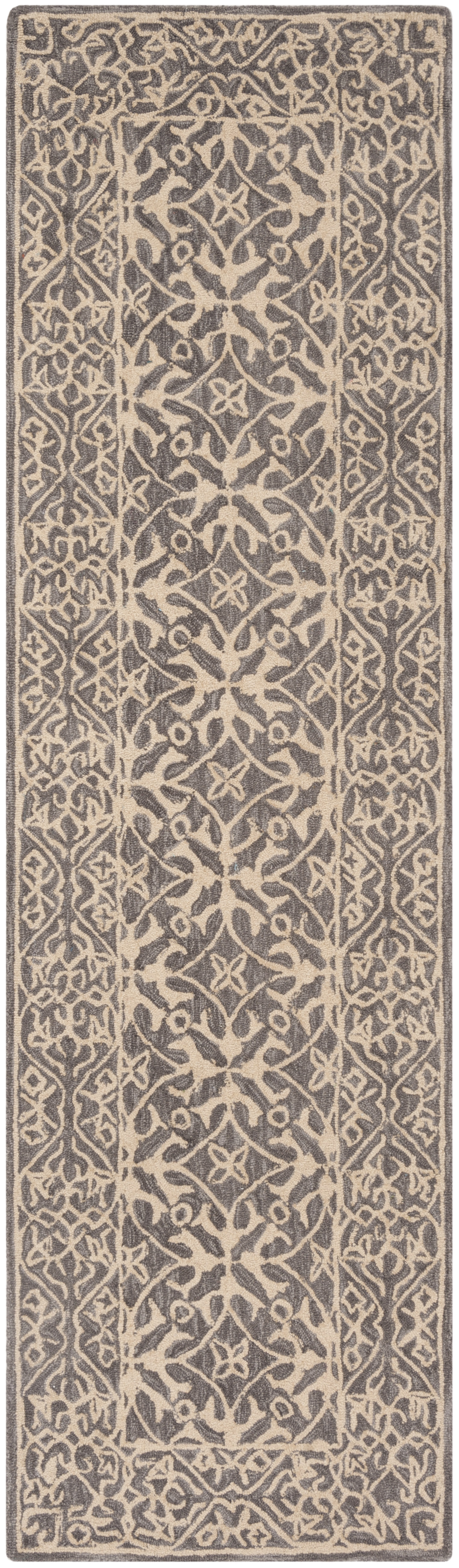 Arlo Home Hand Hooked Area Rug, SZN101A, Grey/Beige,  2' 3" X 8' - Image 0