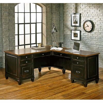 Django Solid Wood L-Shape Executive Desk - Image 0