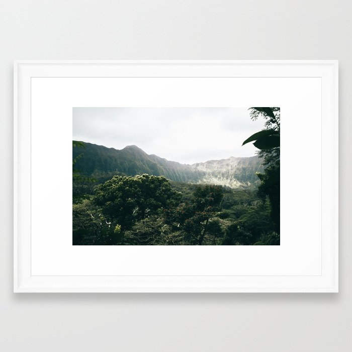 Oahu Framed Art Print by Hannah Kemp - Scoop White - Small 13" x 19"-15x21 - Image 0