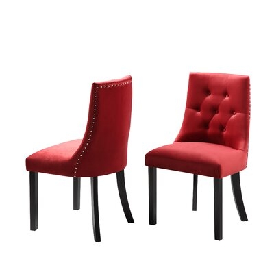 Pascarella Tufted Velvet Upholstered Parsons Chair - Image 0