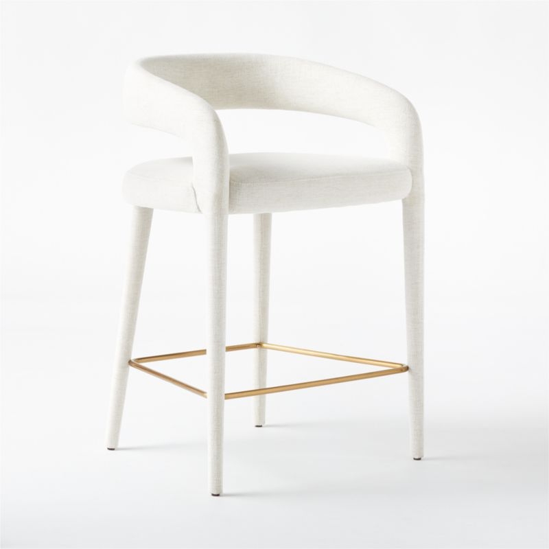 Lisette White Performance Fabric Counter Stool - Image 2