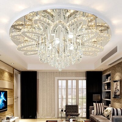 Luxury Flower Shape Dimmable Crystal Ceiling Light - Image 0