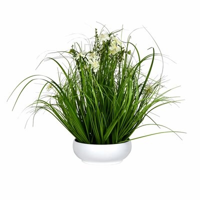 Artificial Flowering Grass in Pot - Image 0