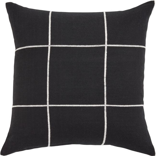 Bolé Road Argo Ethiopian Cotton 20"x20" Onyx Black Throw Pillow with Microfiber Insert - Image 0