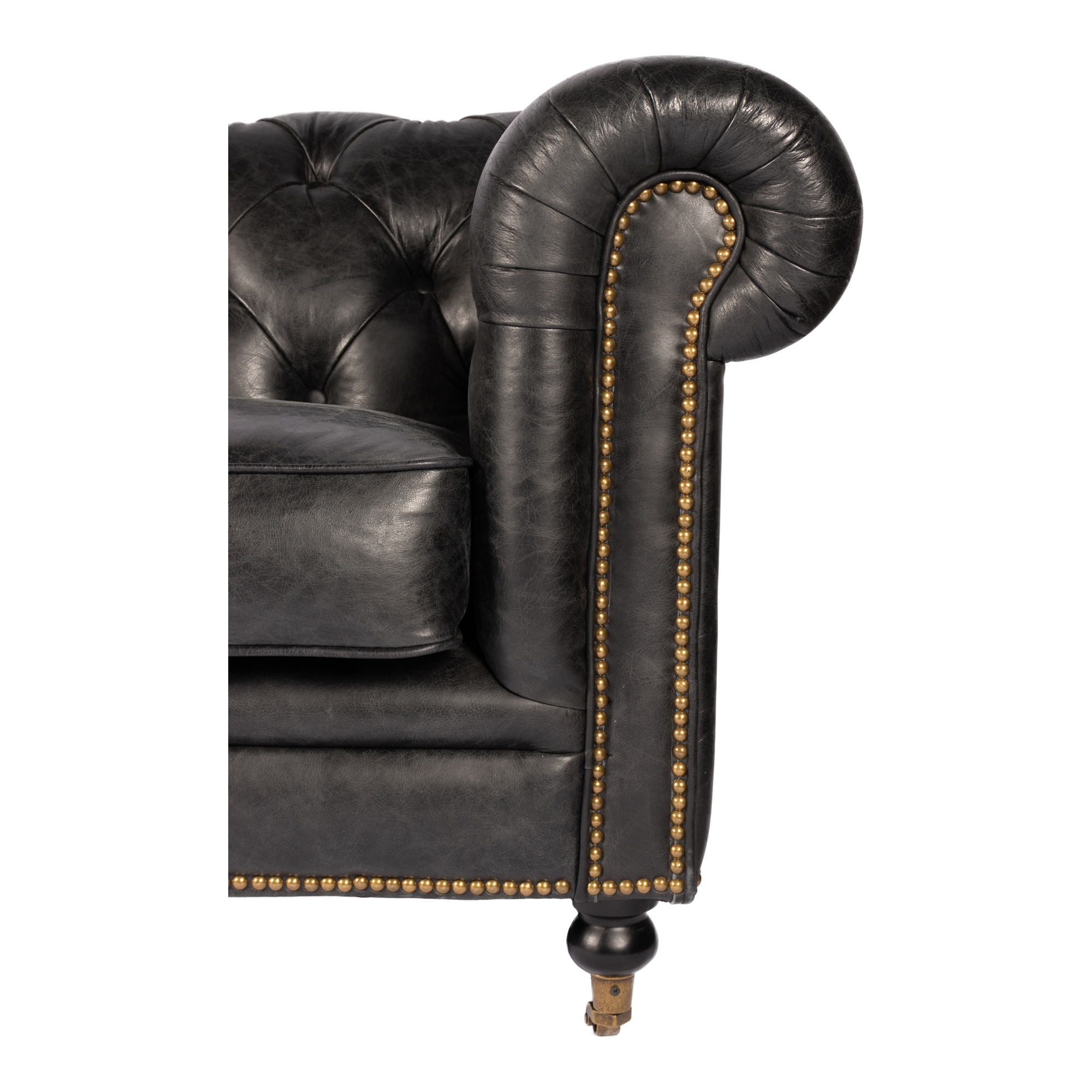 Birmingham Sofa Black Leather - Image 4