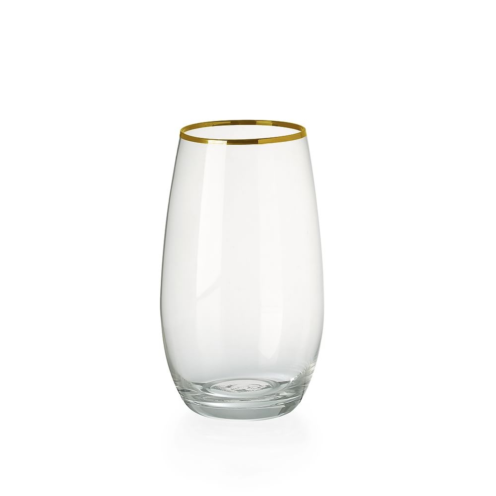 Metallic Rimmed Stemless Drinkware, Set of 4, Water Glass - Image 0