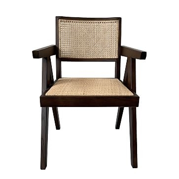 Modern Elm & Rattan Chair- Black - Image 0