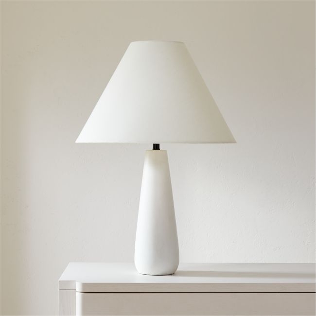 Polar White Cement Table Lamp by Kara Mann - Image 0