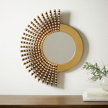 Peruvian Mirrors, Half Circle, Gold, 14x8 - Image 1