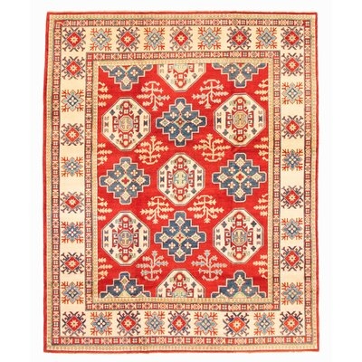 One-of-a-Kind Haziel Hand-Knotted New Age 8'2" x 9'10" Wool Area Rug in Red - Image 0
