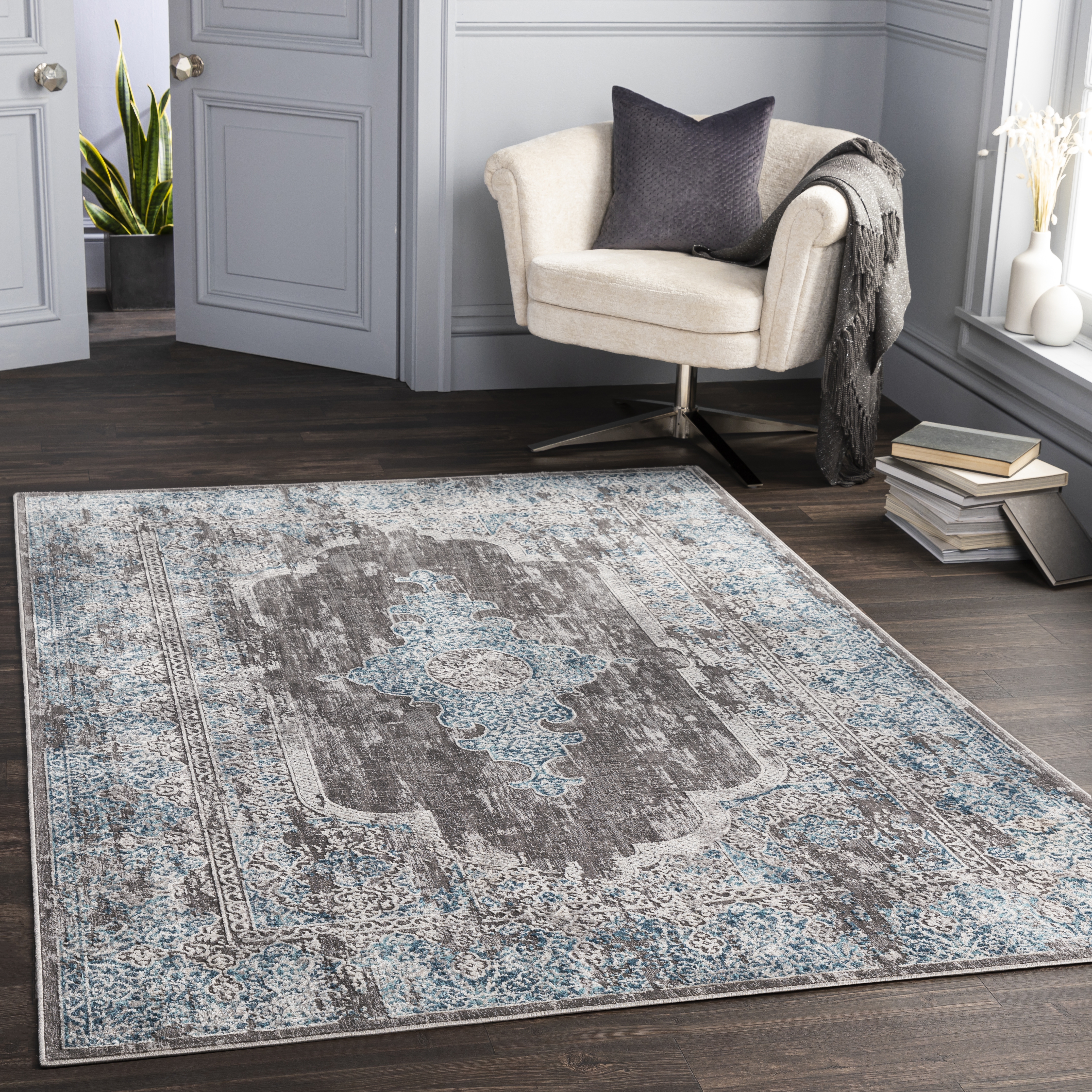 Couture Brown Indoor 2' x 3' Machine Woven Rug - Image 1