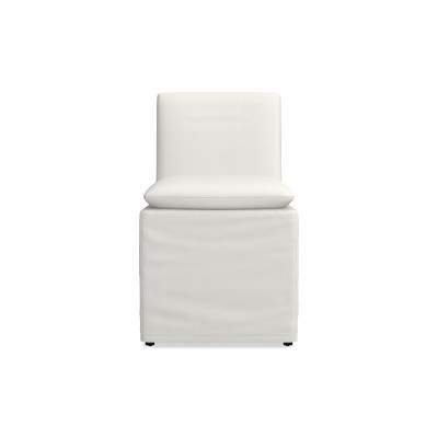 Laguna Slipcovered Dining Side Chair, Standard Cushion, Perennials Performance Chenille Weave, Ivory - Image 5