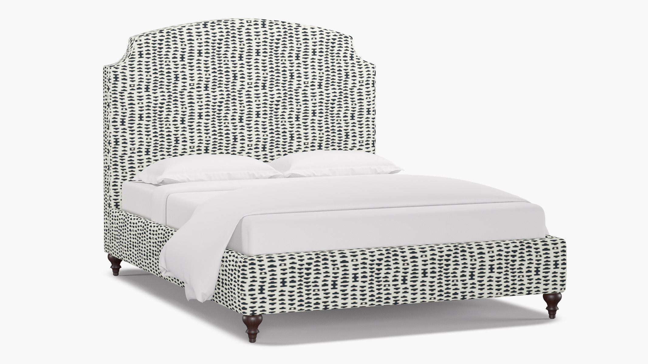 Cove Bed, Ivory Odalisque, Espresso Traditional Turned Leg, Twin - Image 1