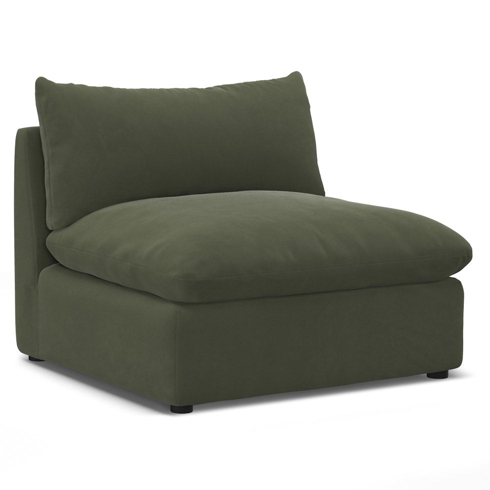 Leigh 39.5" Velvet Armless Chair Module - Hale Fir Green - Image 0