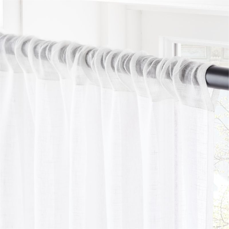 Warm White Linen Sheer Window Curtain Panel 48"x96" - Image 2