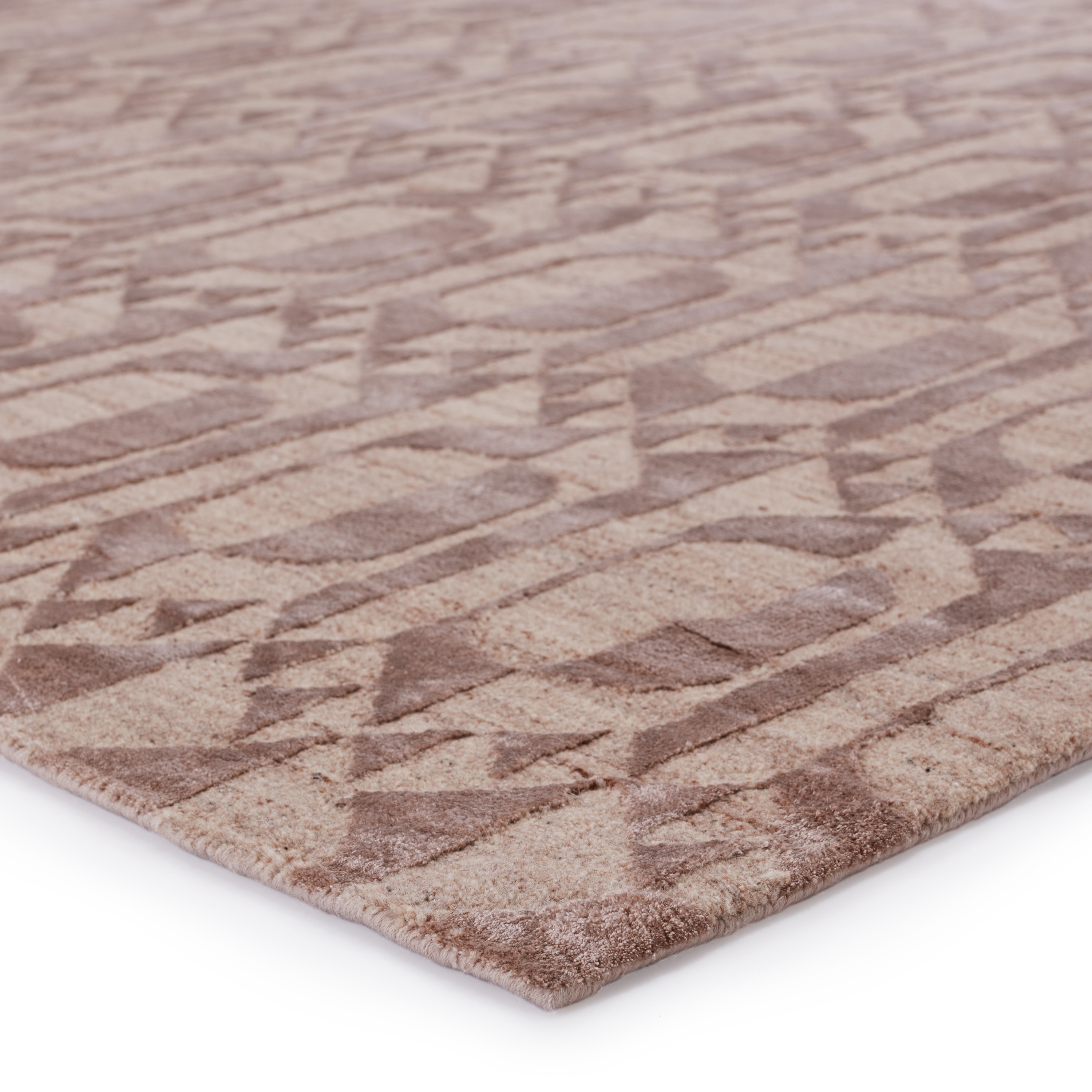 Kavi by Ovate Hand-Knotted Trellis Tan/ Taupe Area Rug (8'X10') - Image 1