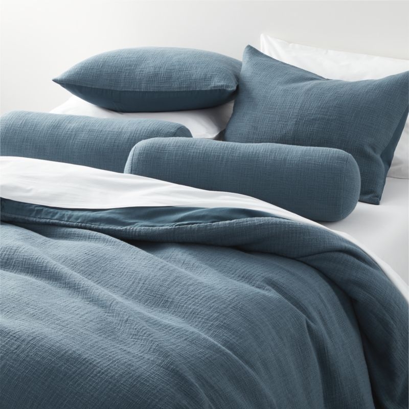 Lindstrom Cotton Blue Full/Queen Duvet Cover - Image 1