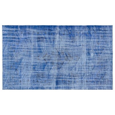 One-of-a-Kind Cerimi Hand-Knotted 1960s Turkish Blue 5'1'' x 8'6'' Area Rug - Image 0