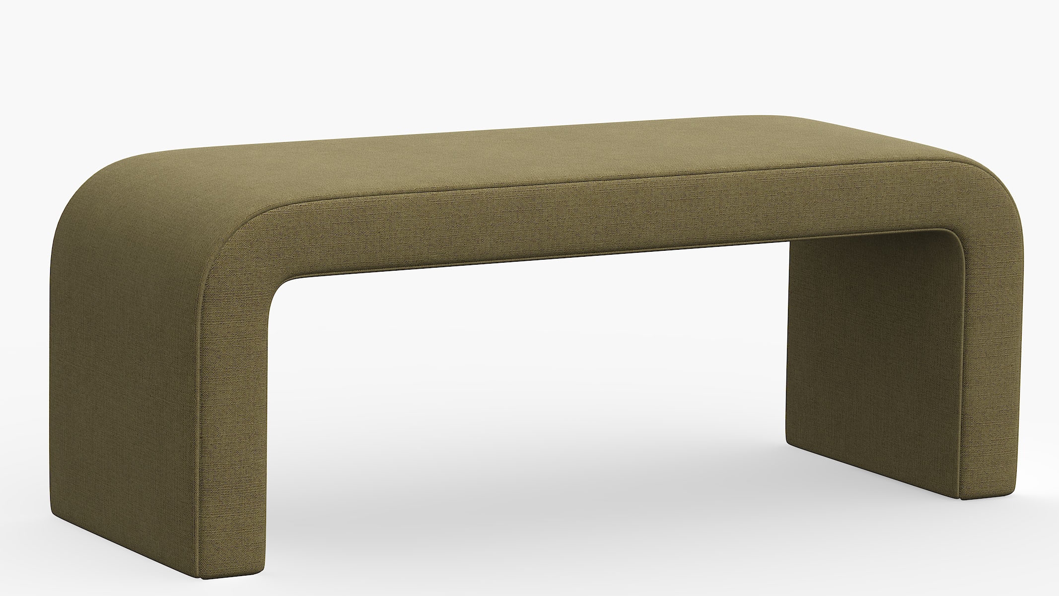 Waterfall Bench, Olive Everyday Linen - Image 0