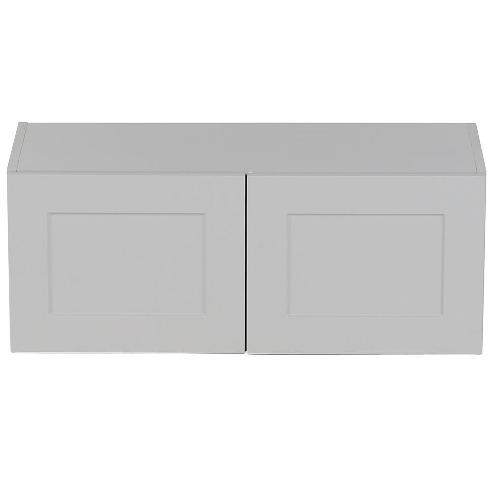 Hampton Bay Cambridge Shaker Assembled 30 in. x 12 in. x 13 in. Wall Cabinet in Gray - Image 0