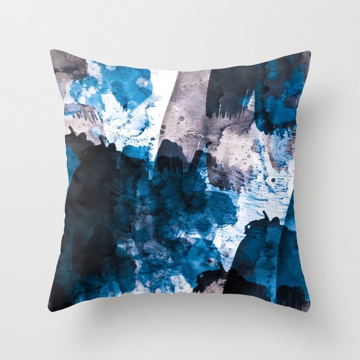 Blue & Mauve Throw Pillow by Iris Lehnhardt - Cover (20" x 20") With Pillow Insert - Outdoor Pillow - Image 0