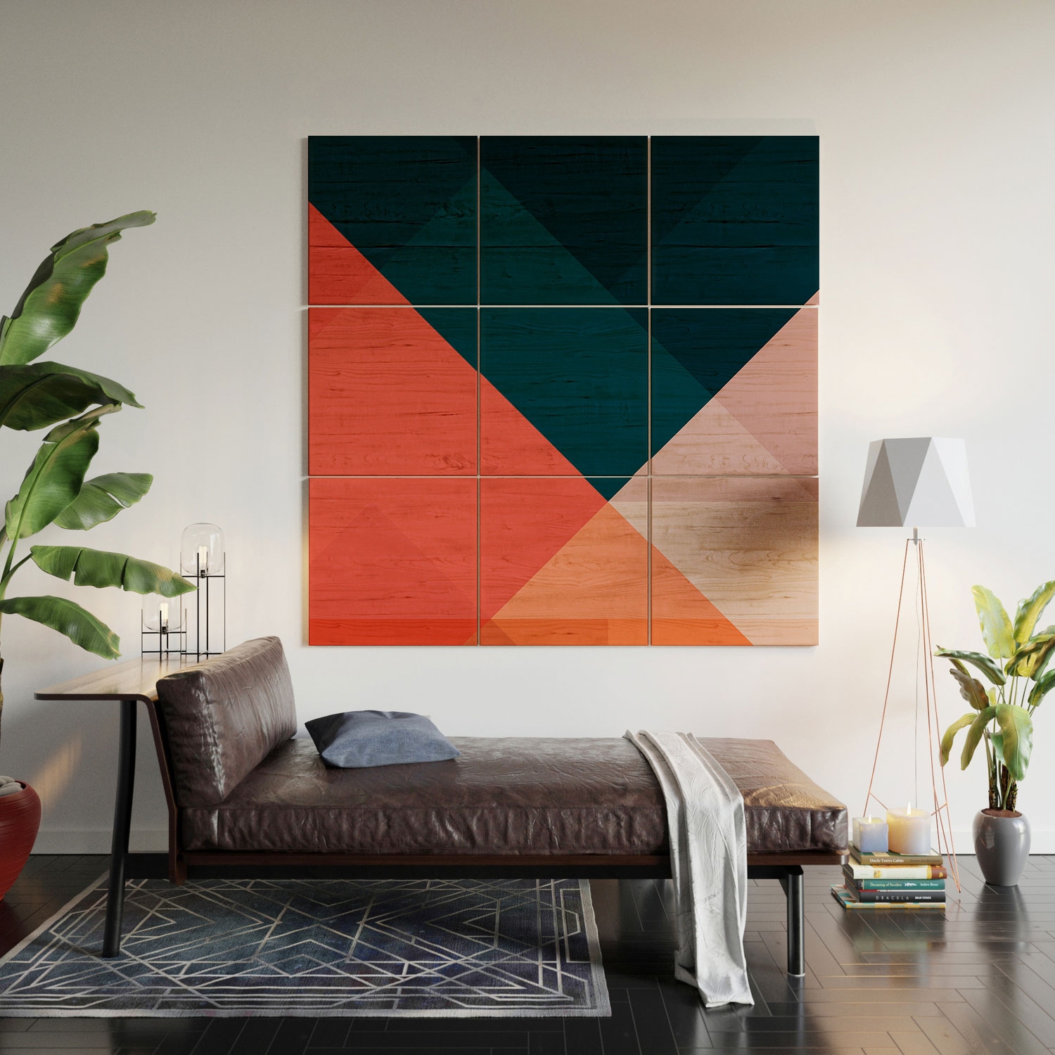 Geometric 1708 by The Old Art Studio - Wood Wall Mural3' X 3' (Nine 12" Wood Squares) - Image 0
