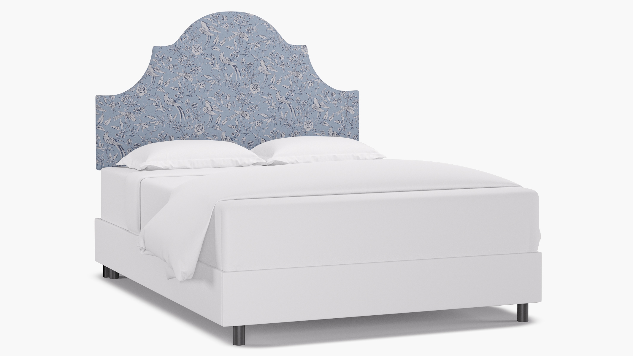 Regency Headboard, Blue Aviary, Queen - Image 0