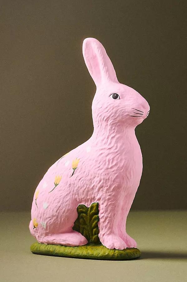 Handpainted Floral Easter Bunny - Image 0
