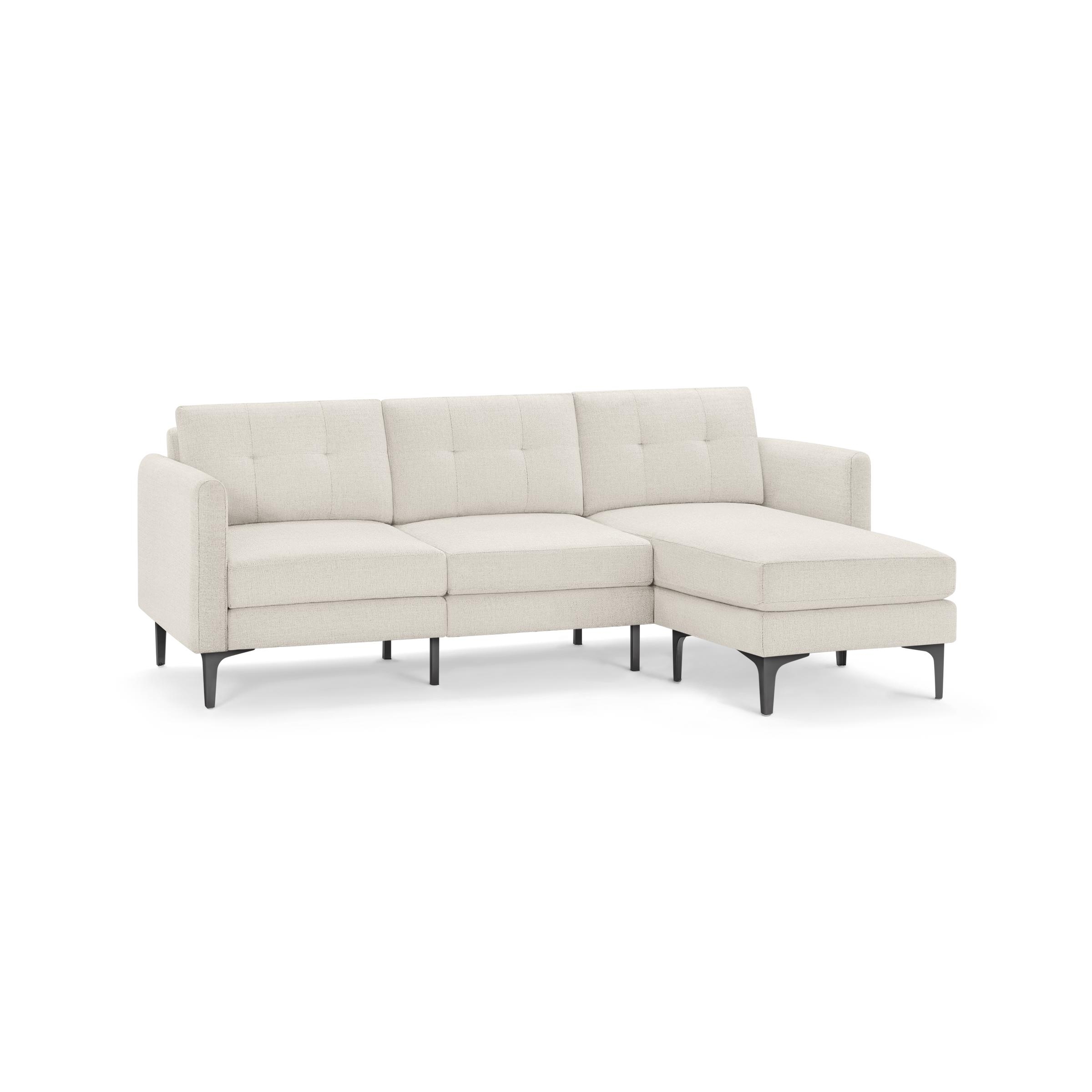 Nomad Sofa Sectional in Ivory, Black Metal Legs - Image 0