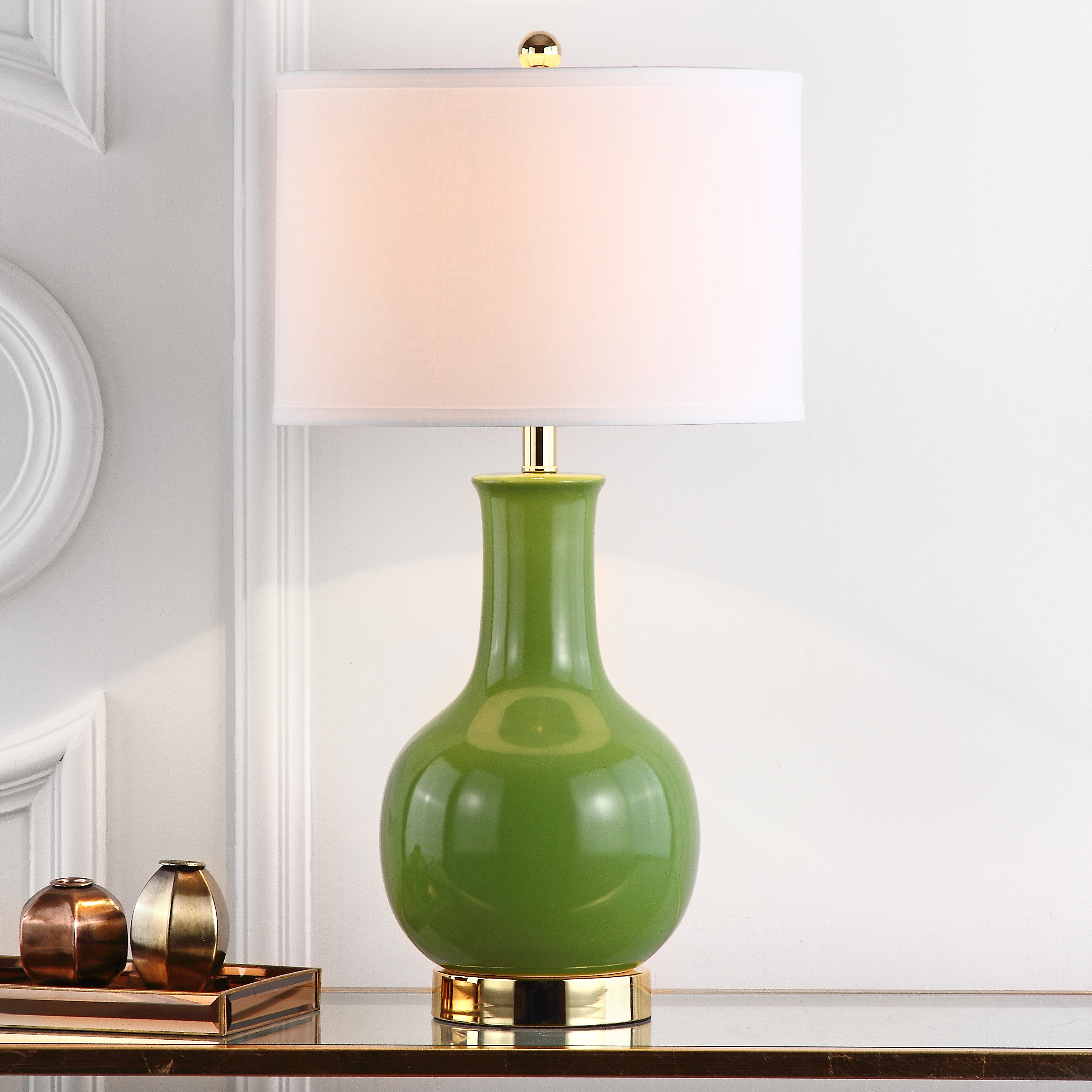Paris 27.5-Inch H Ceramic Table Lamp - Green - Arlo Home - Image 1