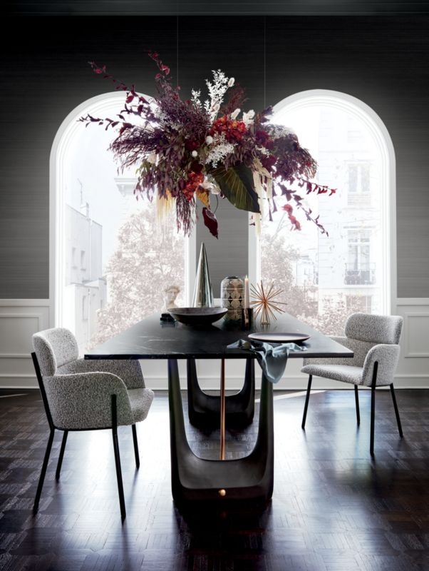 Azalea Black and White Boucle Dining Chair Set of 4 - Image 2